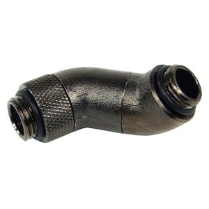 Angled Double 45- Adaptor Rotary G1/4 Outer To G1/4 Outer Thread - Black Nickel