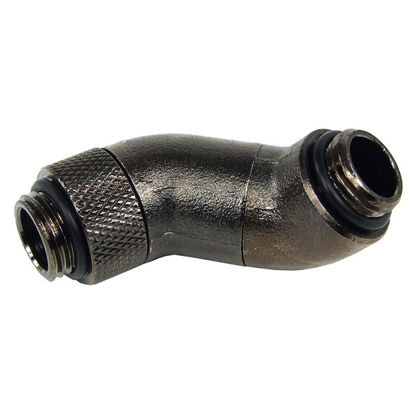 Angled Double 45- Adaptor Rotary G1/4 Outer To G1/4 Outer Thread - Black Nickel