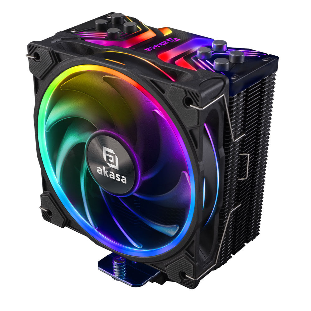 Akasa SOHO H4 Plus CPU Cooler and AR12 Reverse Fan, RGB - Black