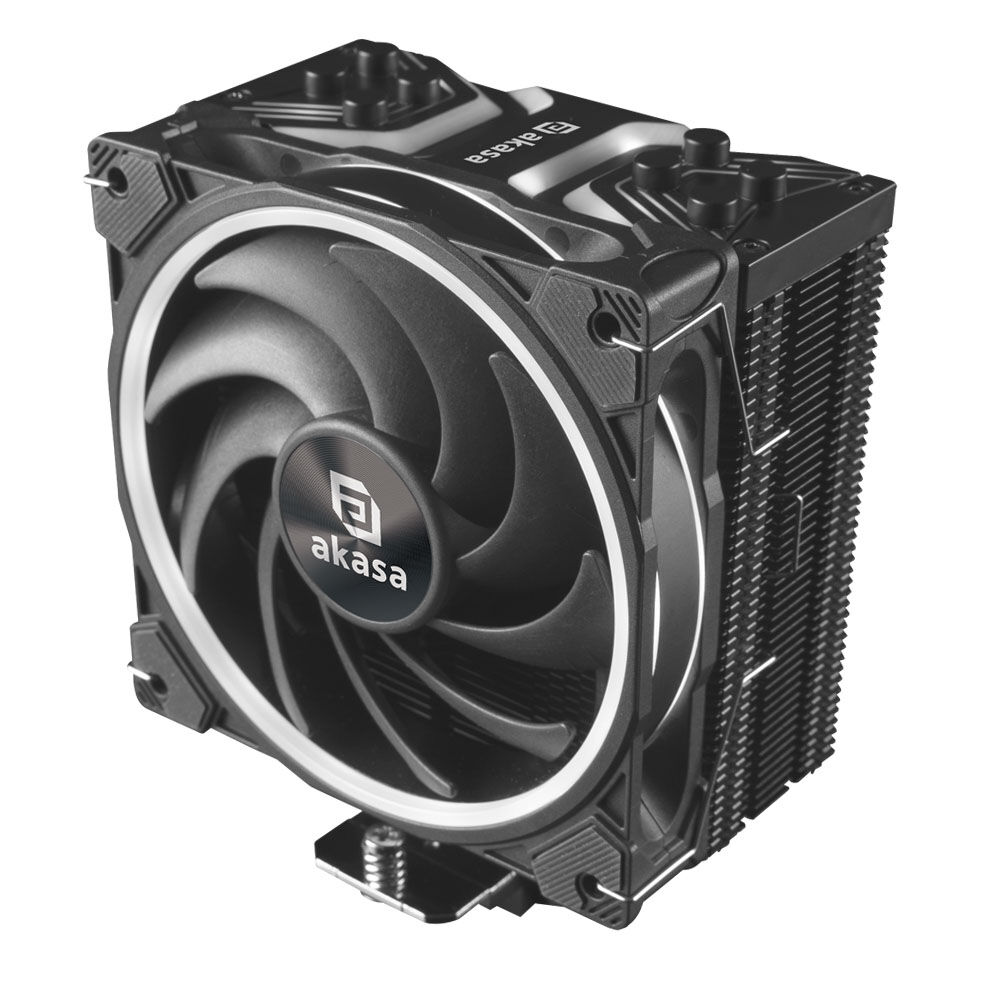 Akasa SOHO H4 Plus CPU Cooler and AR12 Reverse Fan, RGB - Black