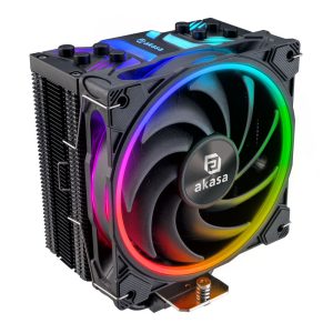 Akasa SOHO H4 Plus CPU Cooler and AR12 Reverse Fan, RGB - Black