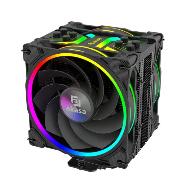Akasa SOHO H4 Plus CPU Cooler and AR12 Reverse Fan, RGB – Black