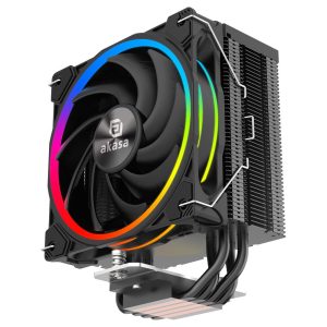 Akasa SOHO H4 Plus CPU Cooler and AR12 Reverse Fan, RGB - Black