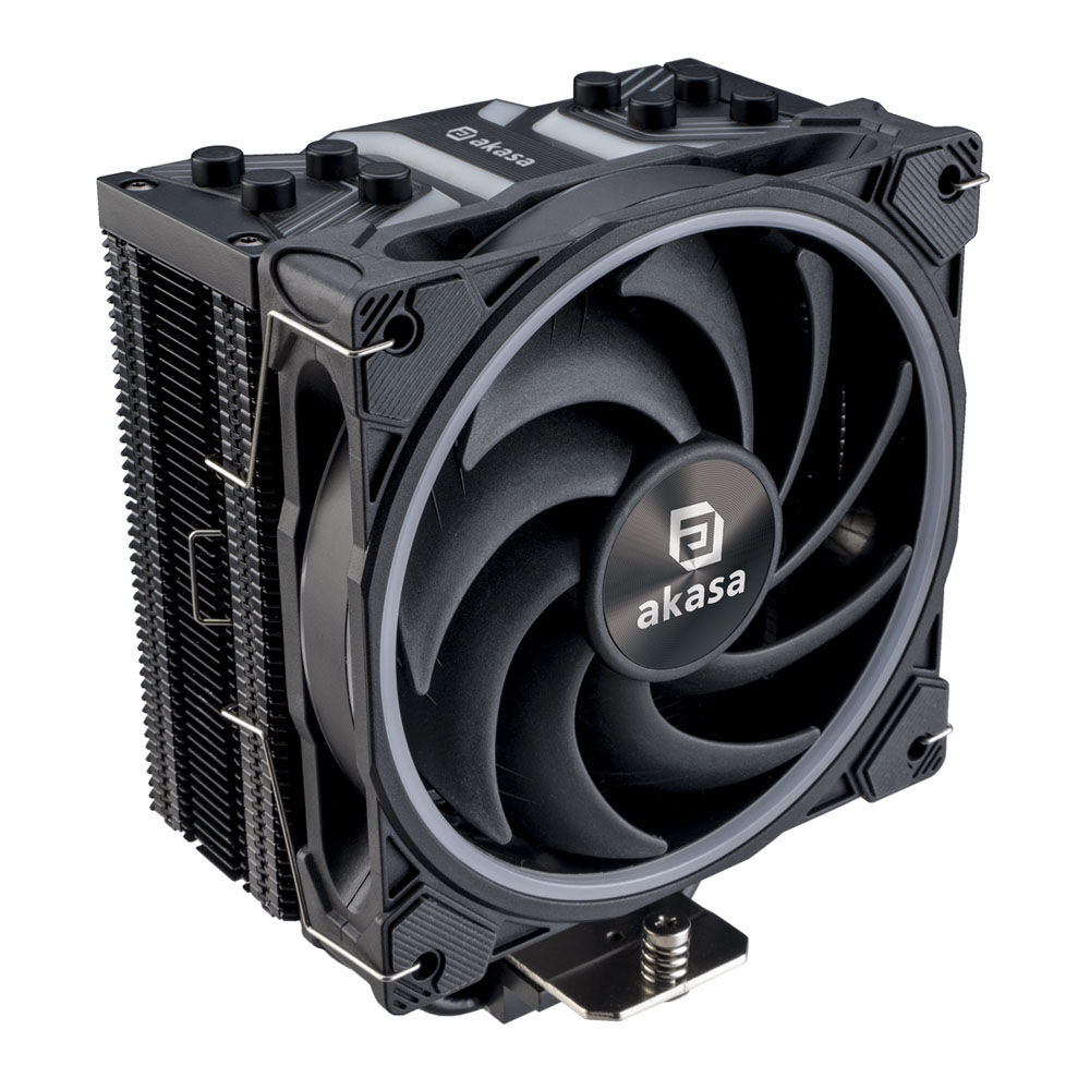 Akasa SOHO H4 Plus CPU Cooler and AR12 Reverse Fan, RGB - Black