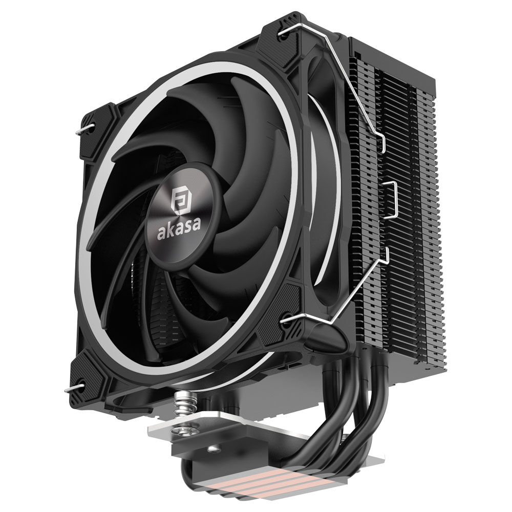 Akasa SOHO H4 Plus CPU Cooler and AR12 Reverse Fan, RGB - Black