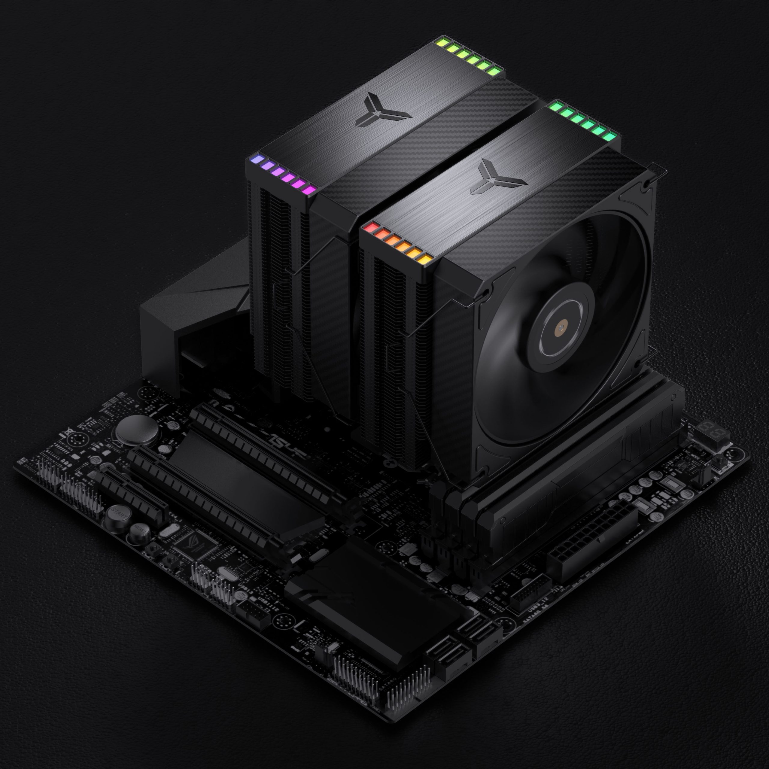 Jonsbo HX6280 CPU cooler, PWM, RGB - 130mm, black