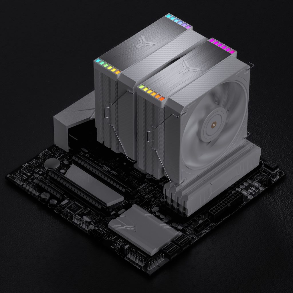 Jonsbo HX6280 CPU cooler, PWM, RGB - 130mm, white : image 14