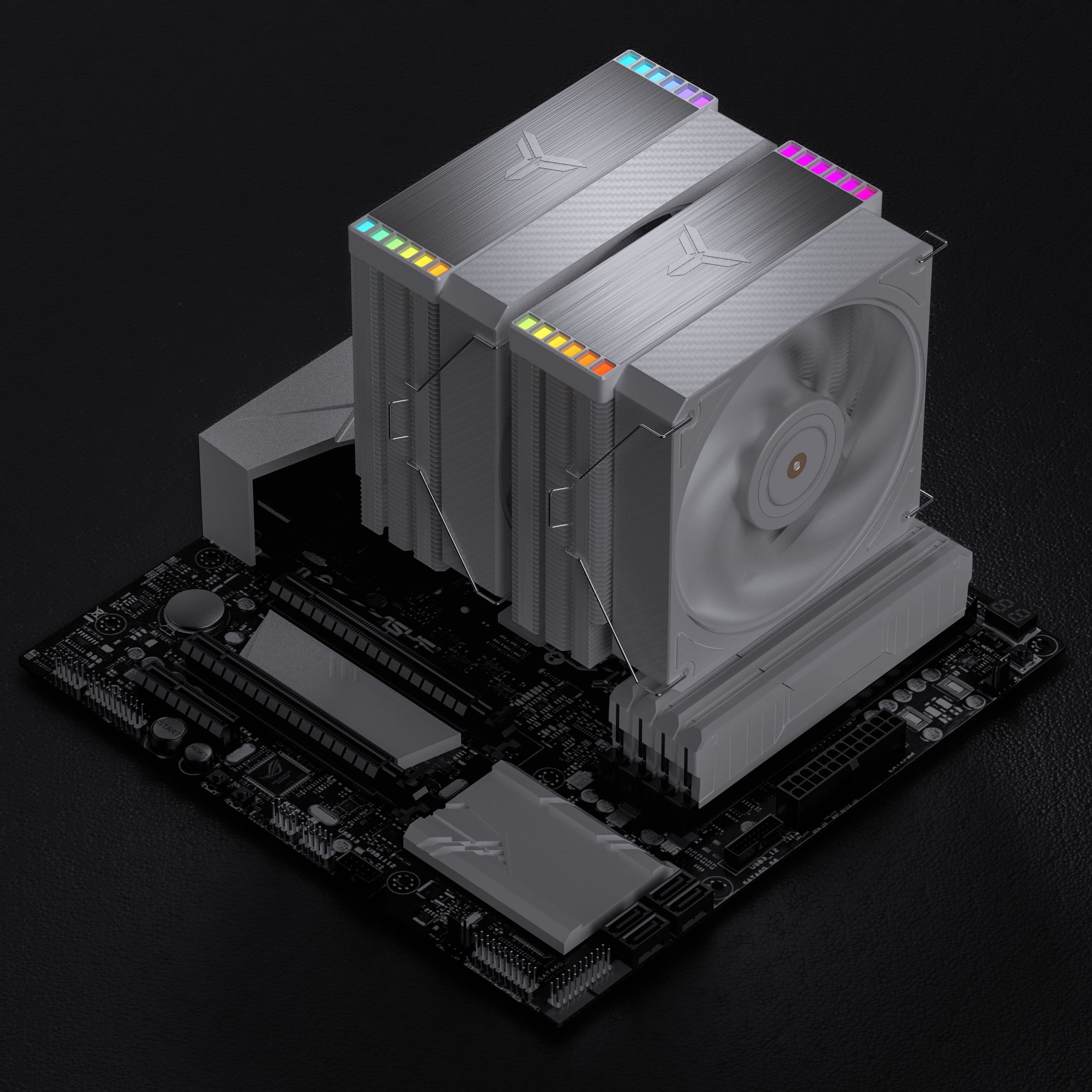 Jonsbo HX6280 CPU cooler, PWM, RGB - 130mm, white : image 14