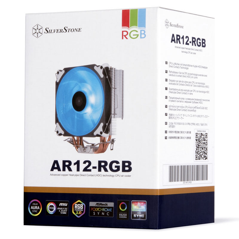 SilverStone Argon CPU cooler, RGB - 120 mm