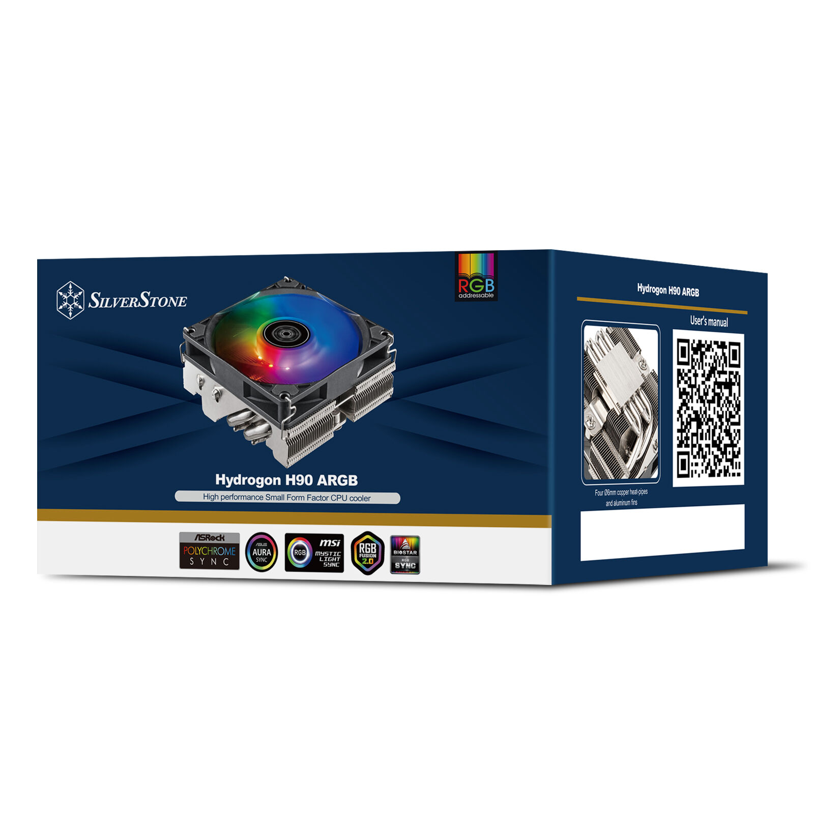 SilverStone SST-HYH90-ARGB - Hydrogon CPU Cooler, ARGB - 92mm