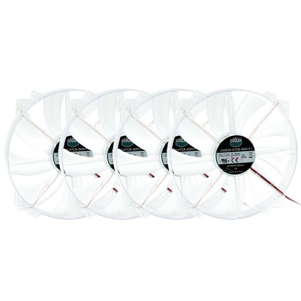 Cooler Master MegaFlow 200 Blue LED Silent Fan (4x Fan Pack)