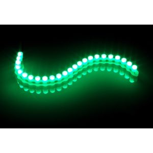 FlexLight Dip LEDs - 24x 4mm LEDs Green -25cm Long - With Connection Cable