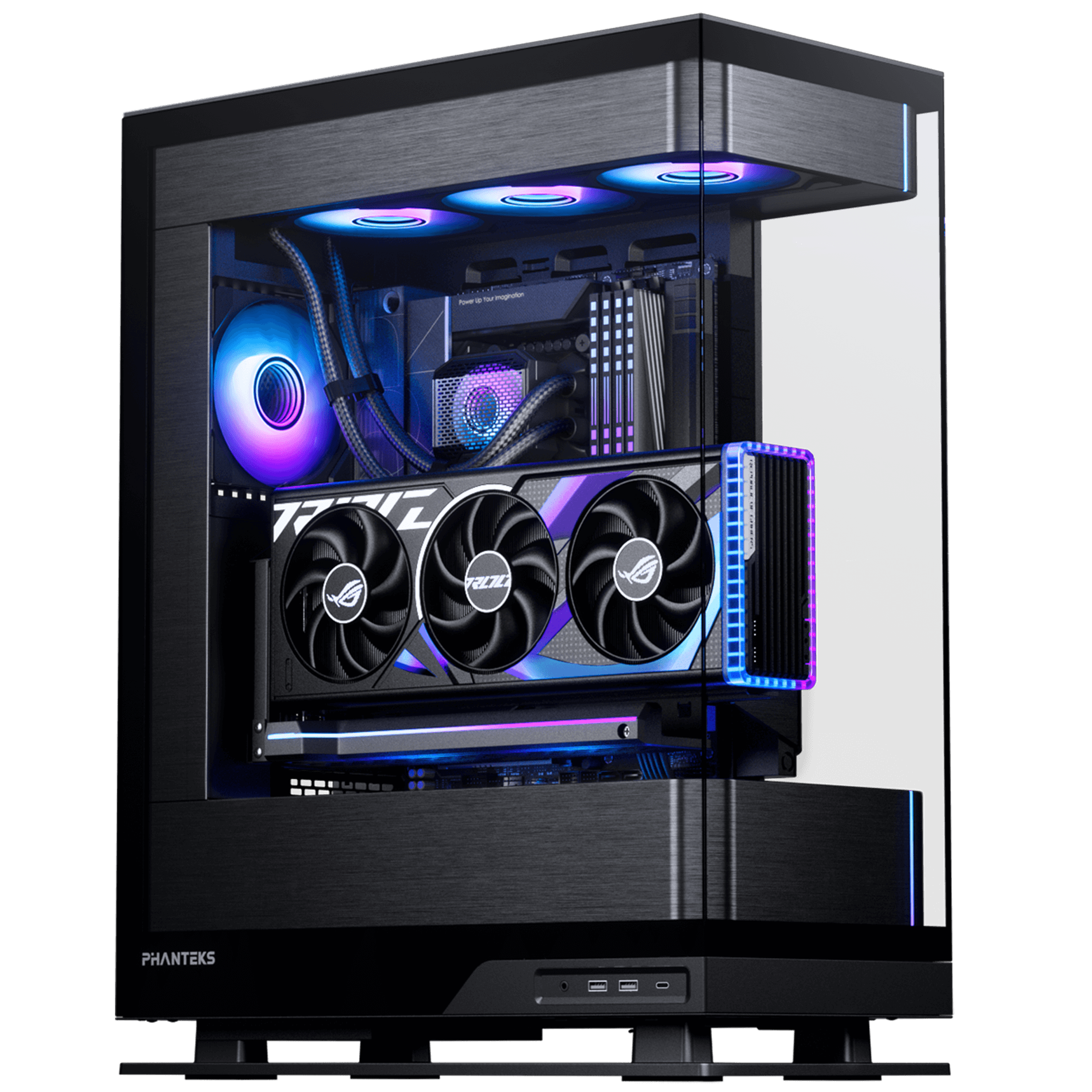 PHANTEKS Evolv X2 Midi-Tower, Tempered Glass, DRGB + Glacier One 360M25 Gen2 AIO - Black