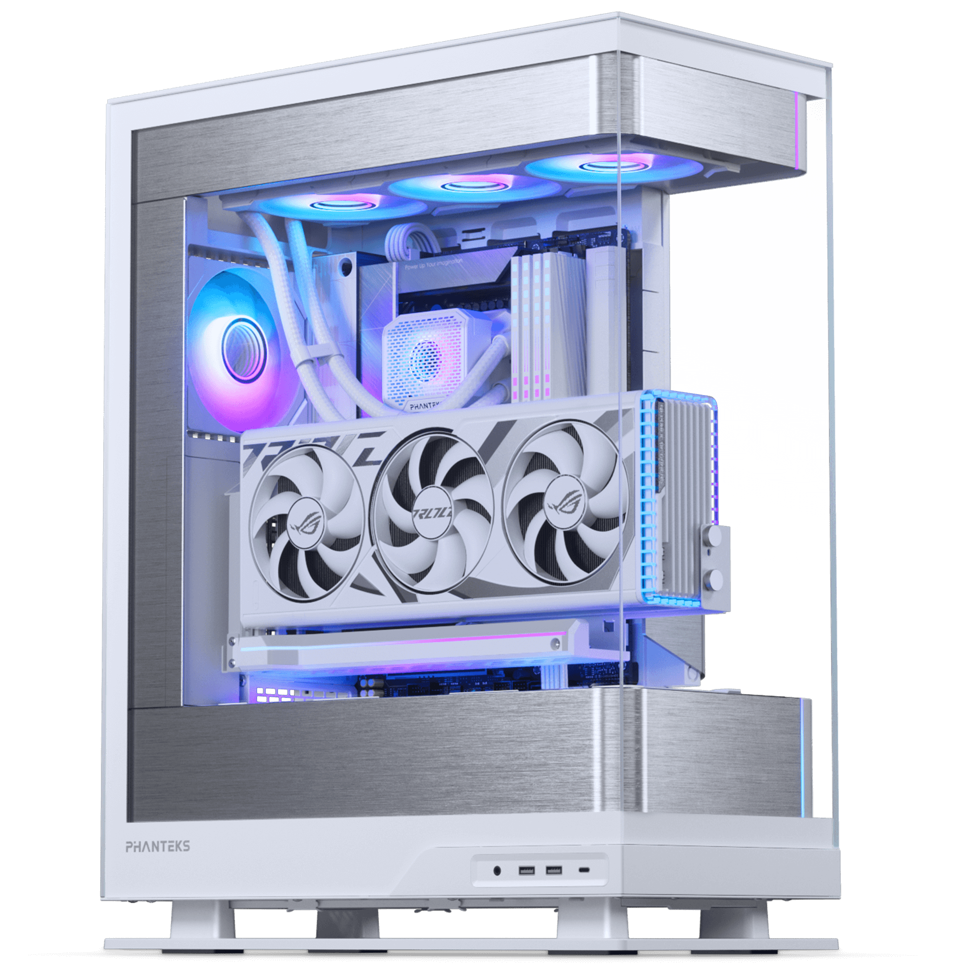 PHANTEKS Evolv X2 Midi-Tower, Tempered Glass, DRGB + Glacier One 360M25 Gen2 AIO - White : image 2
