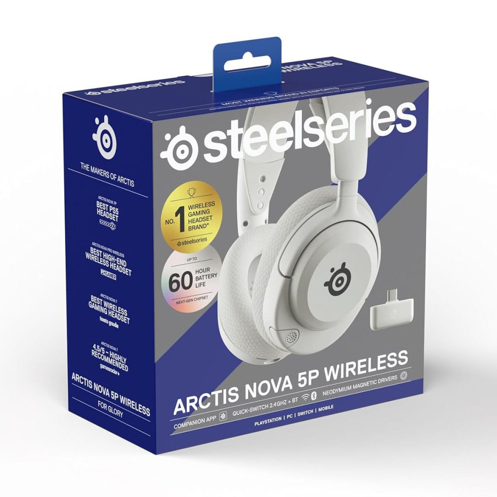 SteelSeries Arctis Nova 5P Wireless Gaming Headset, white