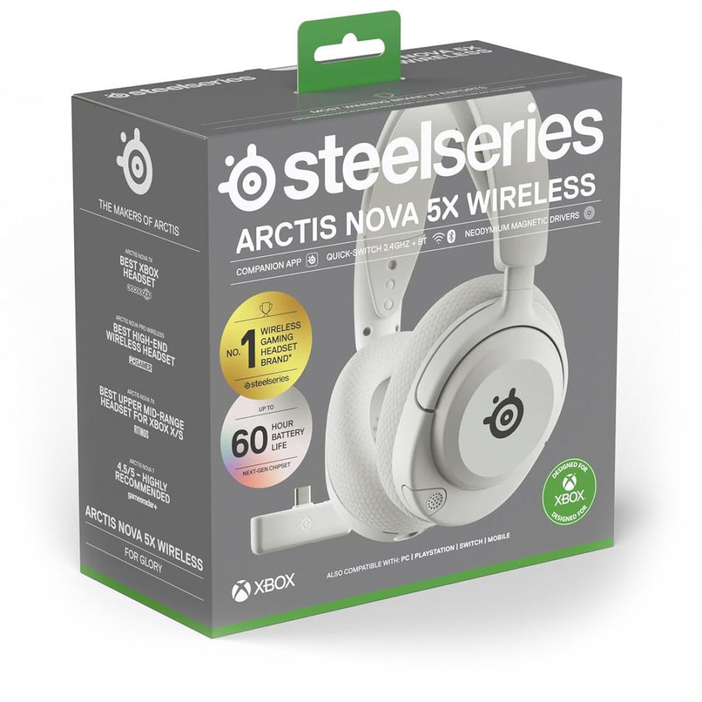 SteelSeries Arctis Nova 5X Wireless Gaming Headset, white