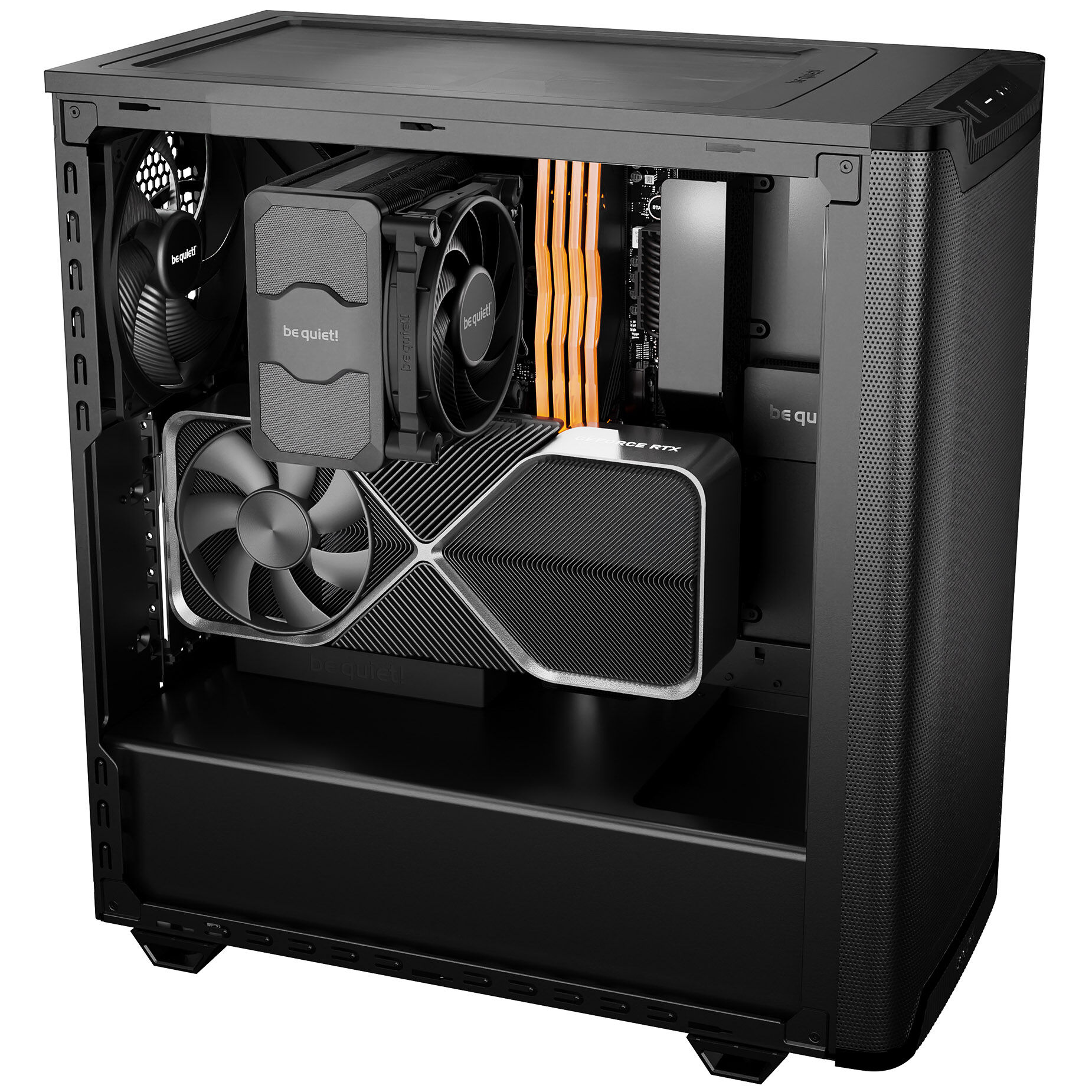 be quiet! Pure Base 501 Airflow PC case, midi tower, ATX, tempered glass - black : image 4