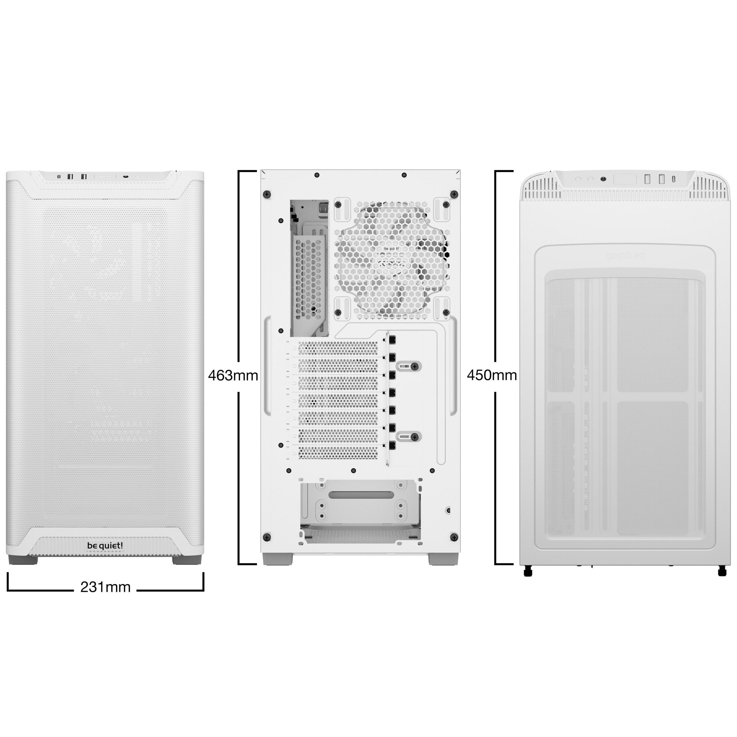 be quiet! Pure Base 501 Airflow PC case, Midi-Tower, ATX, Tempered Glass - white