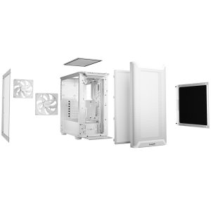 be quiet! Pure Base 501 Airflow PC case, Midi-Tower, ATX, Tempered Glass - white