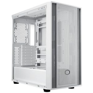Cooler Master MasterBox 600 Lite PC Case, Midi-Tower, E-ATX, Tempered Glass - White
