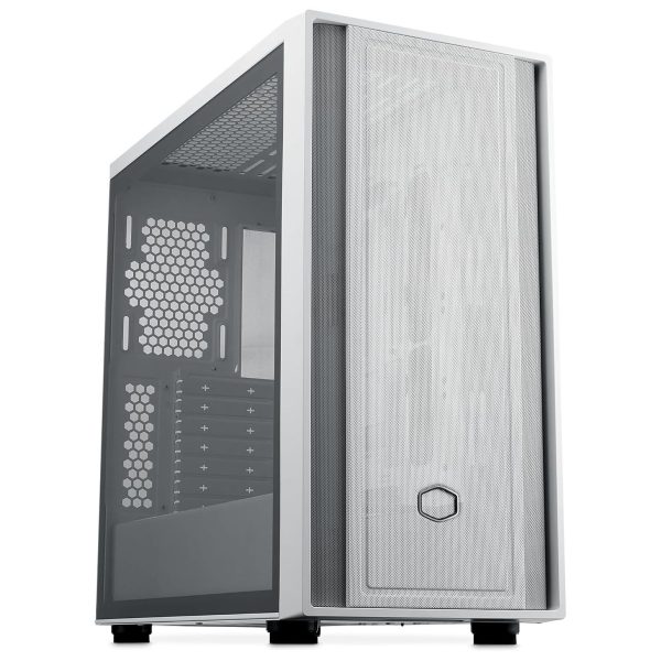 Cooler Master MasterBox 600 Lite PC Case, Midi-Tower, E-ATX, Tempered Glass – White