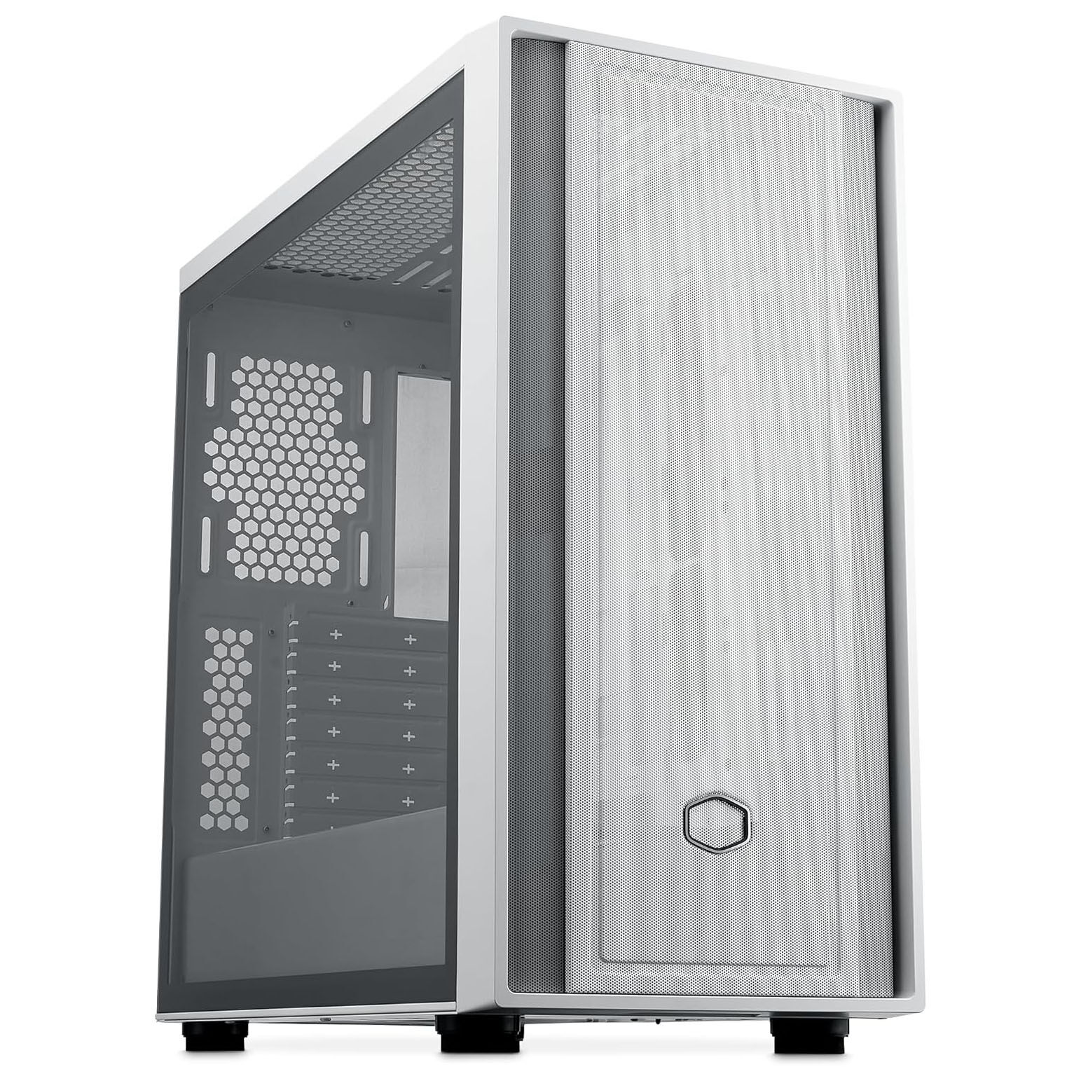 Cooler Master MasterBox 600 Lite PC Case, Midi-Tower, E-ATX, Tempered Glass - White