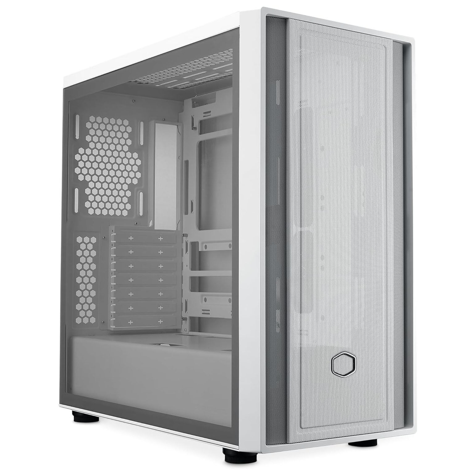 Cooler Master MasterBox 600 Lite PC Case, Midi-Tower, E-ATX, Tempered Glass - White