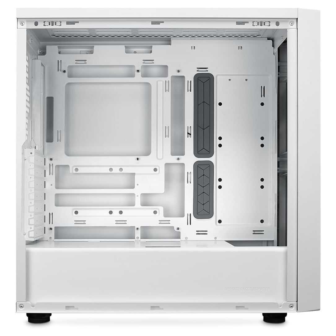 Cooler Master MasterBox 600 Lite PC Case, Midi-Tower, E-ATX, Tempered Glass - White