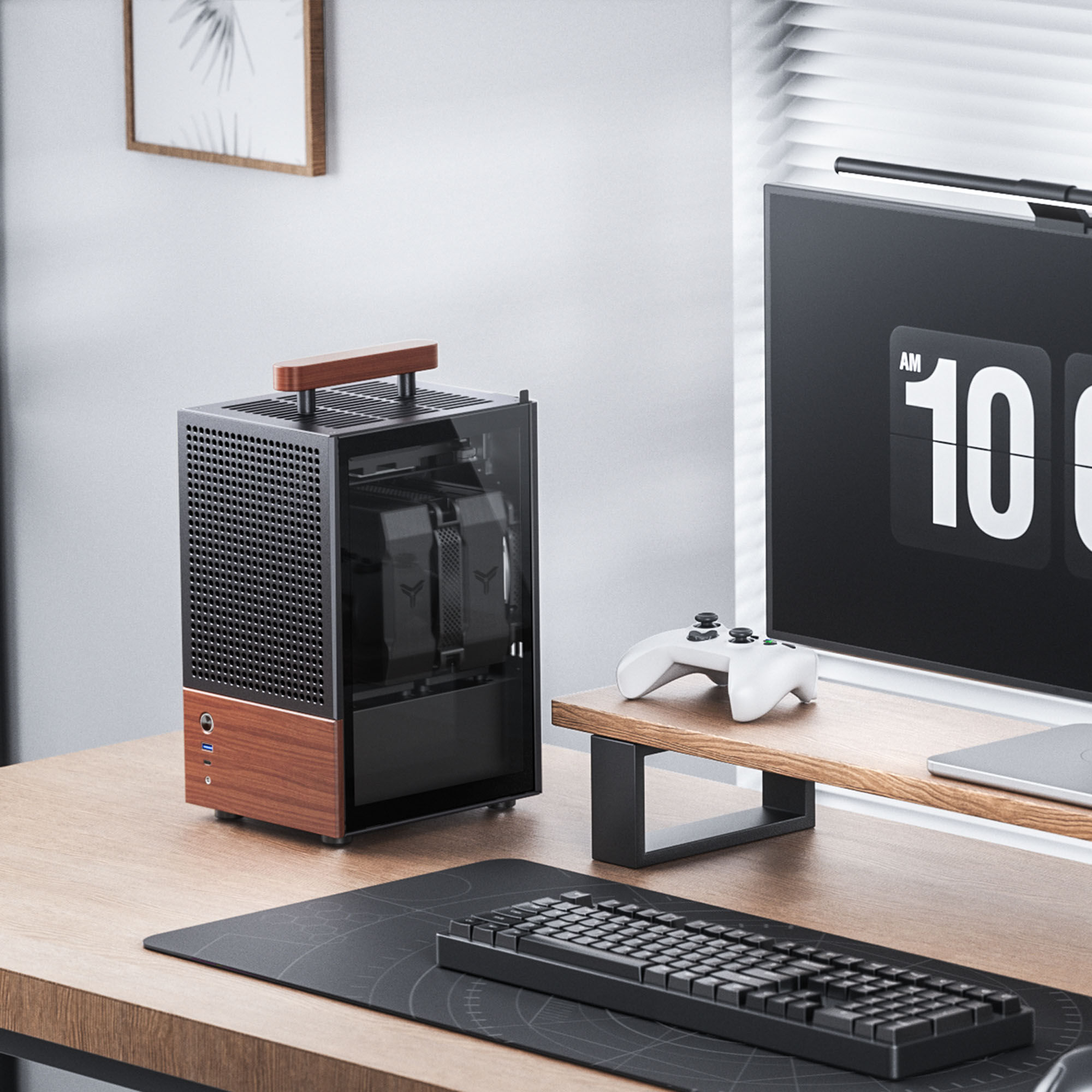 Jonsbo T6 PC Case, Mini-Tower, Mini-ITX, Tempered Glass, Wood - Black : image 13