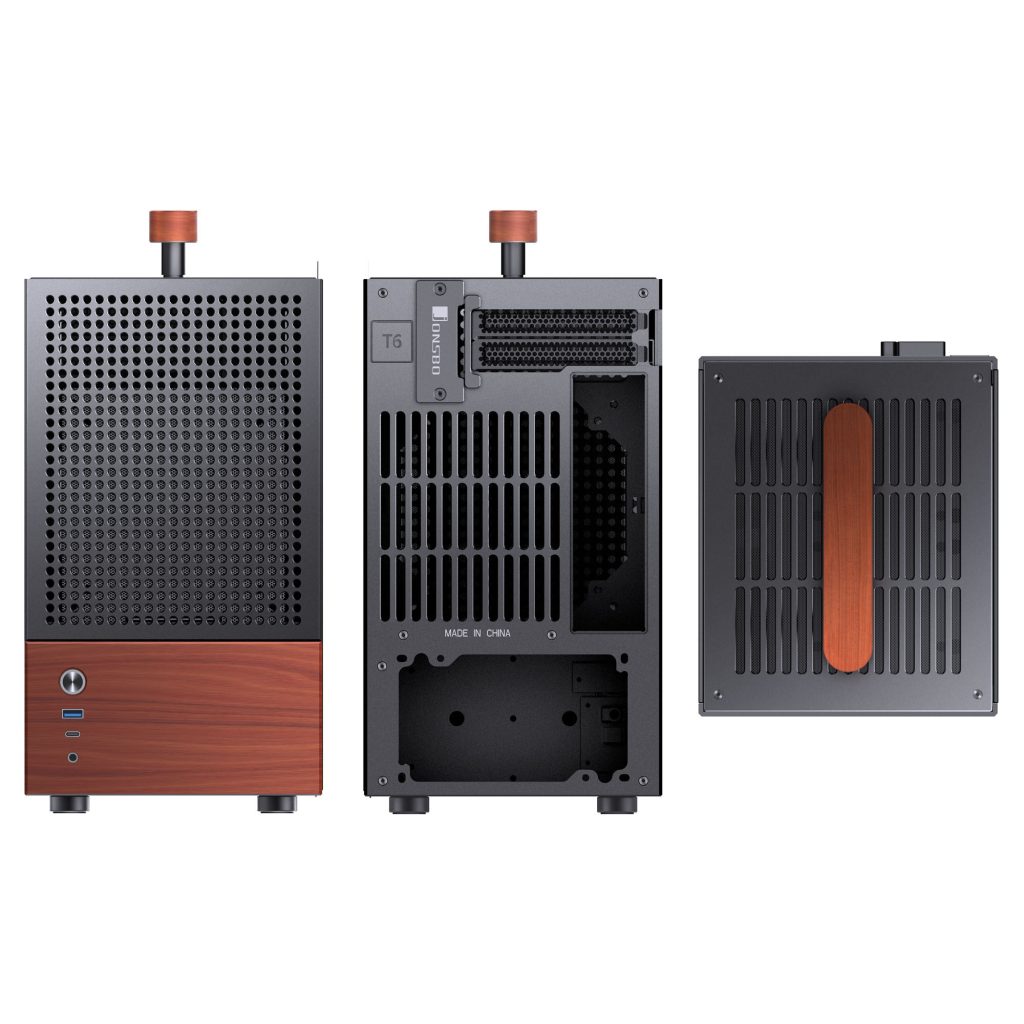 Jonsbo T6 PC Case, Mini-Tower, Mini-ITX, Tempered Glass, Wood - Black : image 3