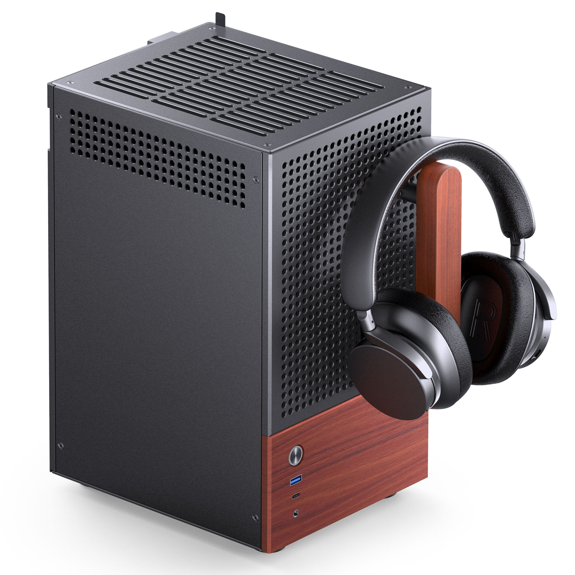 Jonsbo T6 PC Case, Mini-Tower, Mini-ITX, Tempered Glass, Wood - Black : image 7