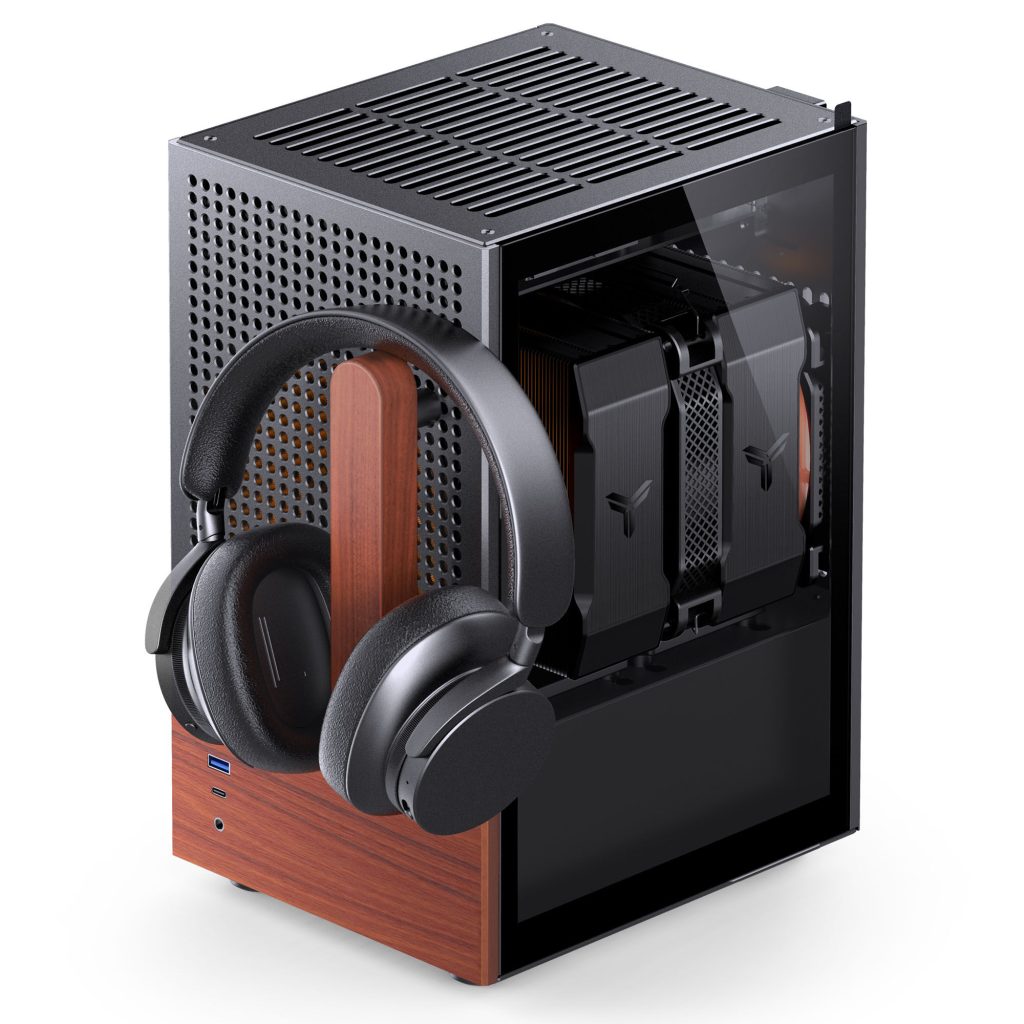 Jonsbo T6 PC Case, Mini-Tower, Mini-ITX, Tempered Glass, Wood - Black : image 9