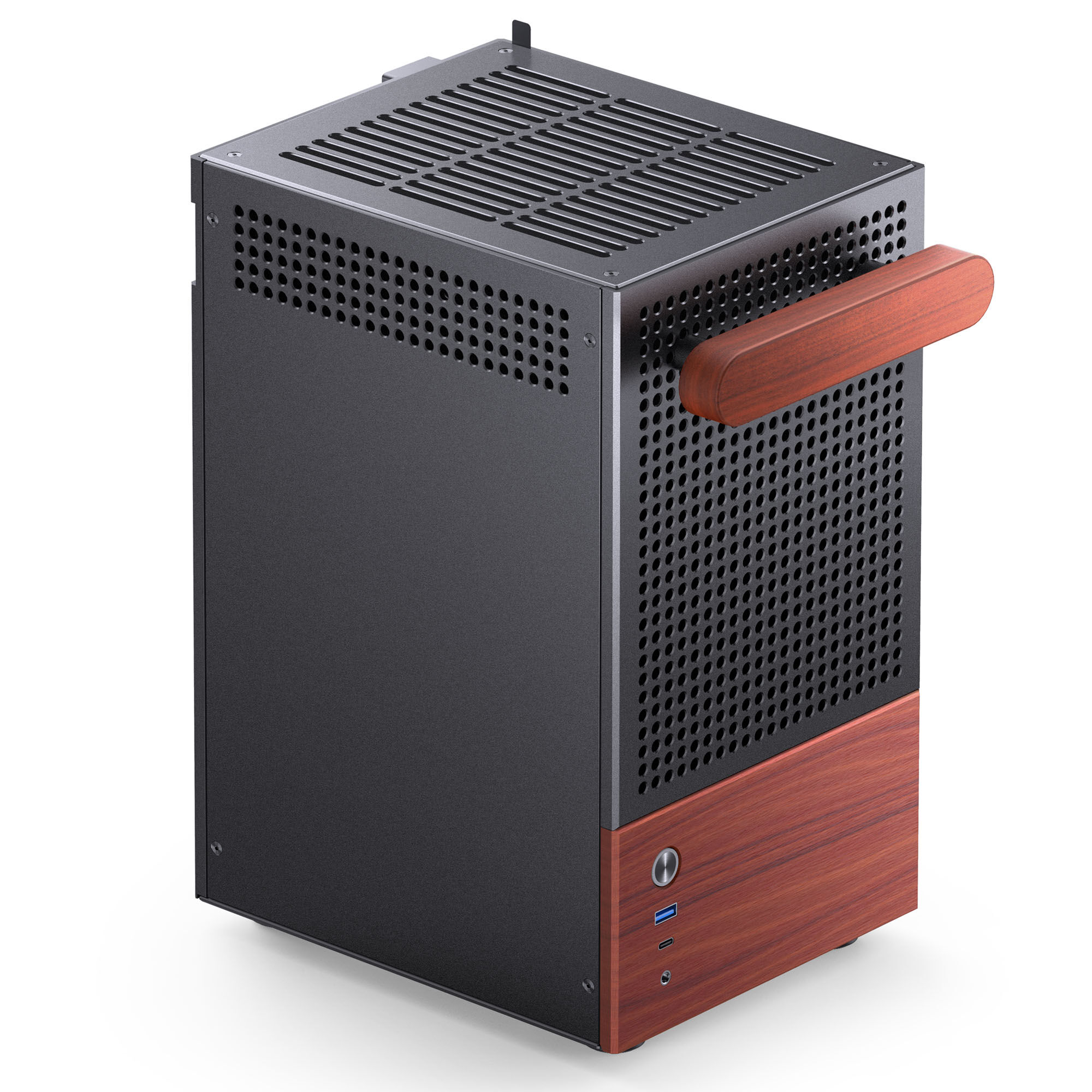 Jonsbo T6 PC Case, Mini-Tower, Mini-ITX, Tempered Glass, Wood - Black : image 6