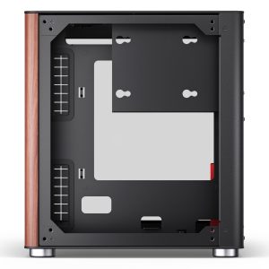 Jonsbo TK-0 PC Case, Mini-Tower, Mini-ITX, Tempered Glass, Wood - Black