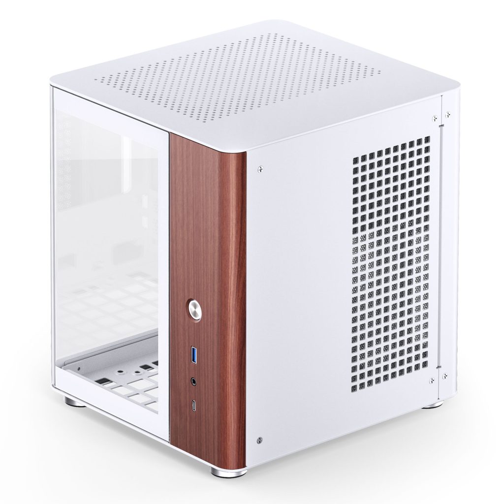 Jonsbo TK-0 PC Case, Mini-Tower, Mini-ITX, Tempered Glass, Wood - White : image 5