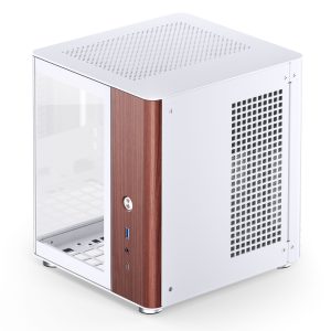 Jonsbo TK-0 PC Case, Mini-Tower, Mini-ITX, Tempered Glass, Wood - White : image 5