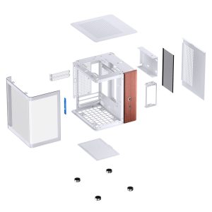 Jonsbo TK-0 PC Case, Mini-Tower, Mini-ITX, Tempered Glass, Wood - White : image 11