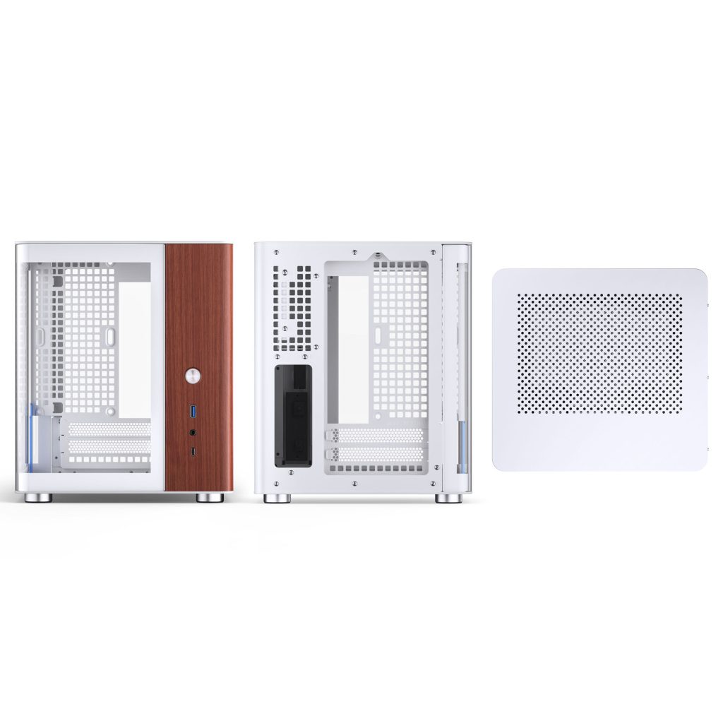 Jonsbo TK-0 PC Case, Mini-Tower, Mini-ITX, Tempered Glass, Wood - White : image 3
