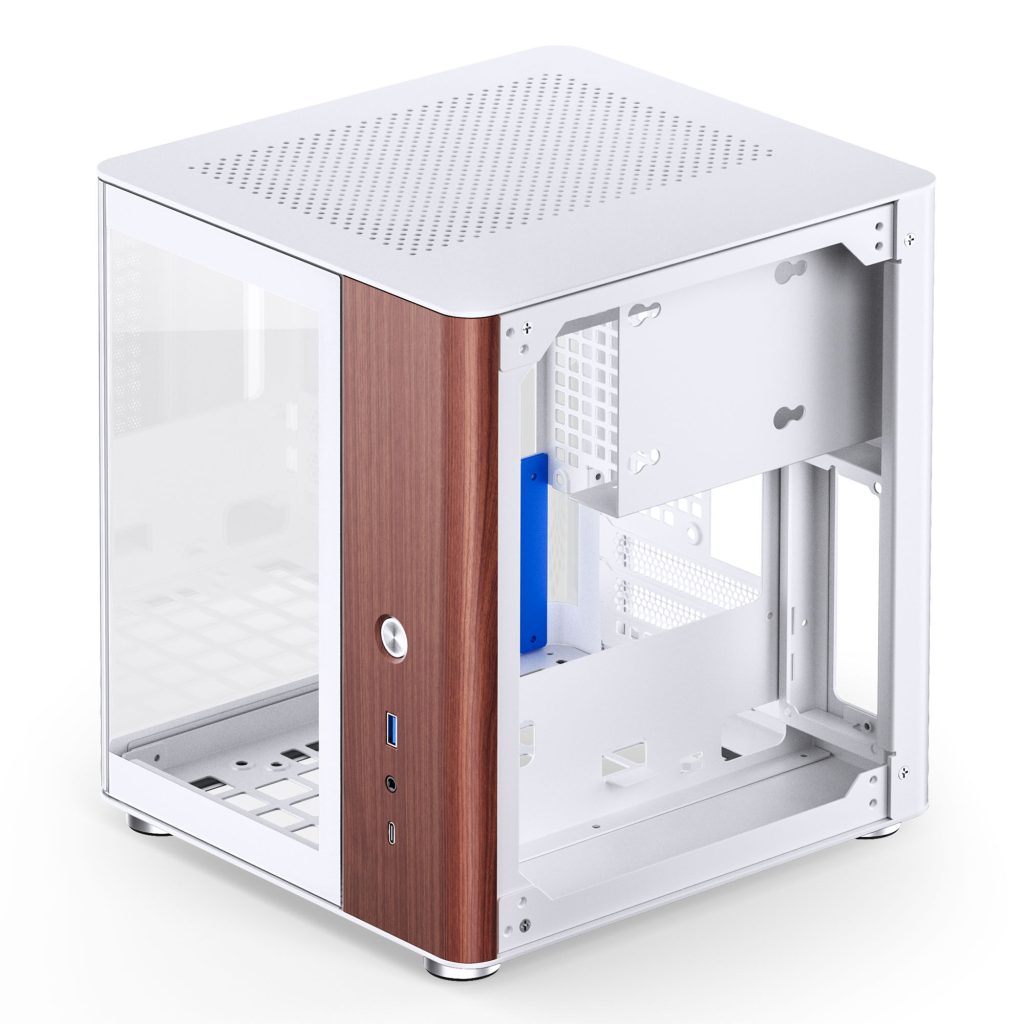 Jonsbo TK-0 PC Case, Mini-Tower, Mini-ITX, Tempered Glass, Wood - White : image 7
