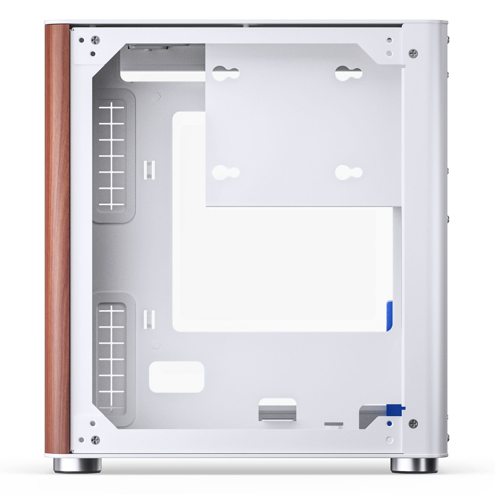 Jonsbo TK-0 PC Case, Mini-Tower, Mini-ITX, Tempered Glass, Wood - White : image 4