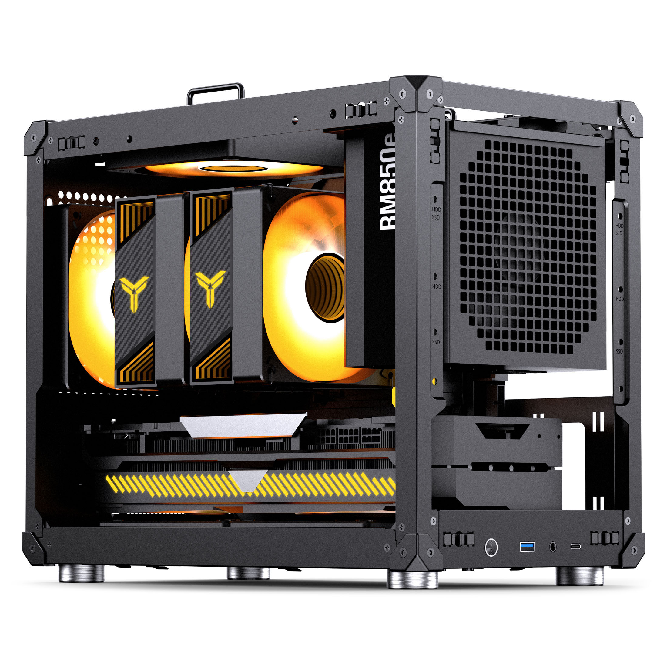 Jonsbo C6 MAX PC Case, Mini Case, Micro-ATX, Tempered Glass - Black
