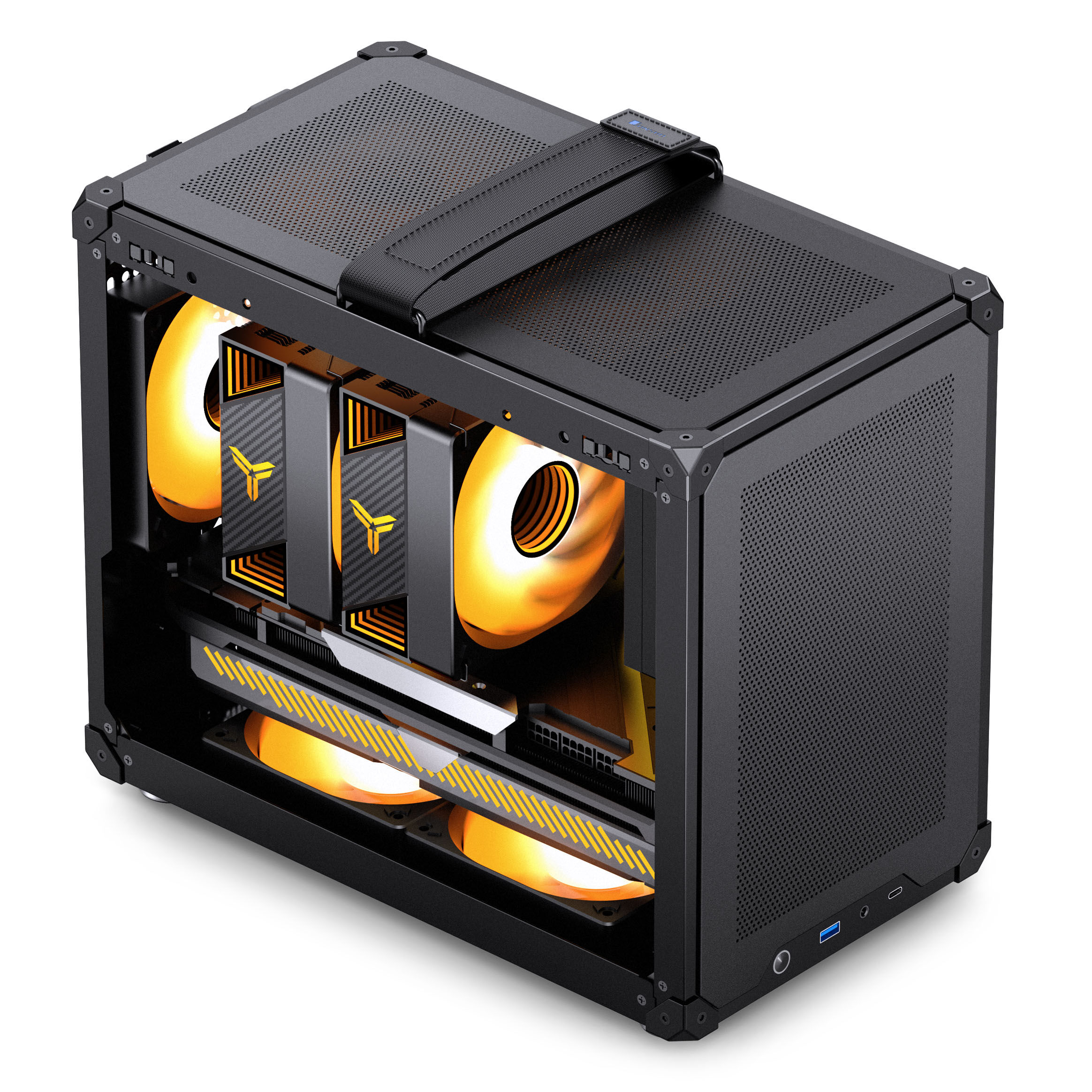 Jonsbo C6 MAX PC Case, Mini Case, Micro-ATX, Tempered Glass - Black