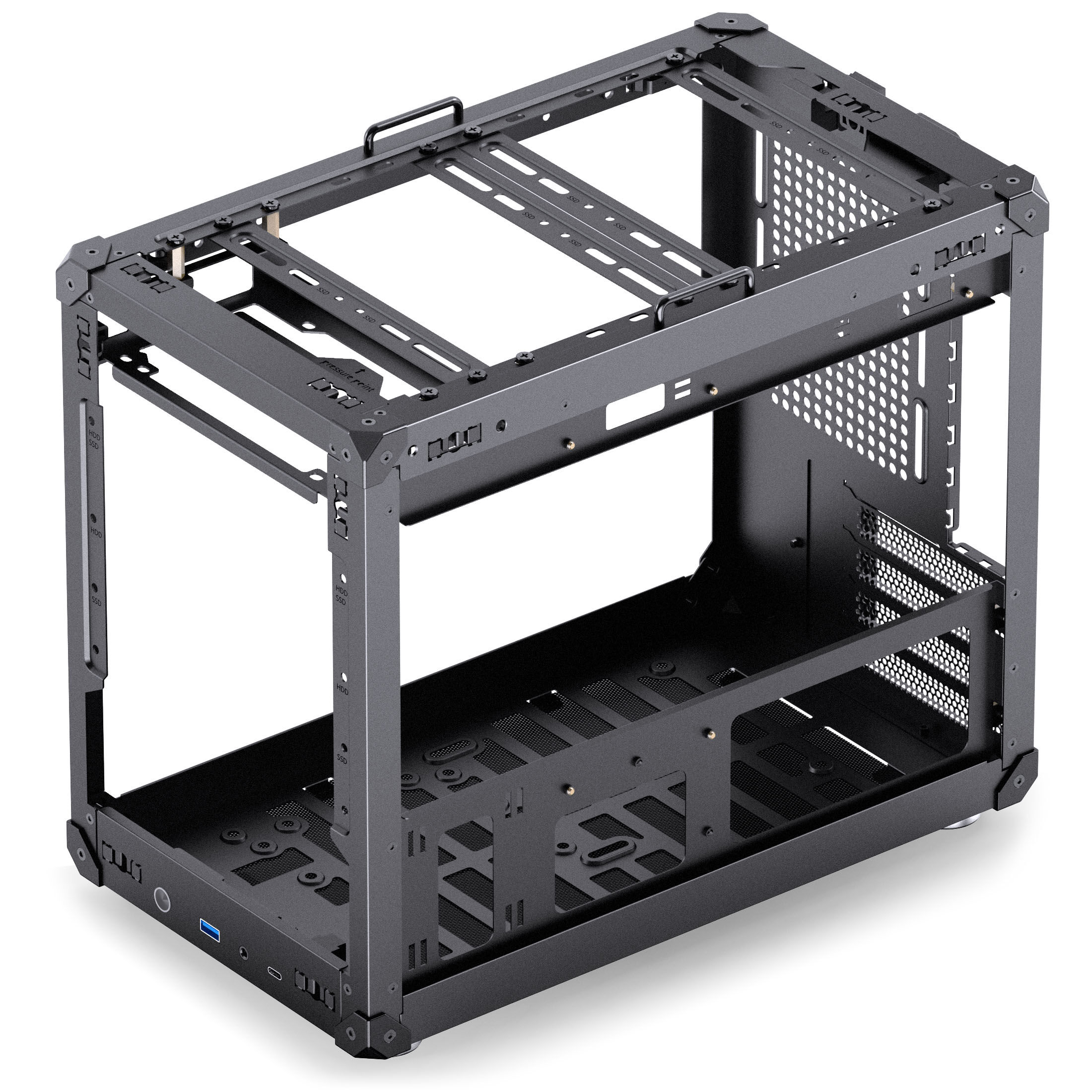 Jonsbo C6 MAX PC Case, Mini Case, Micro-ATX, Tempered Glass - Black