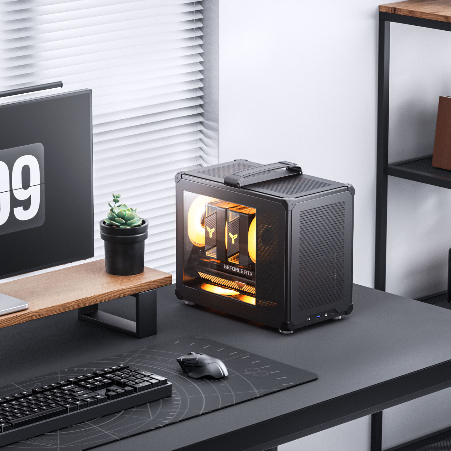 Jonsbo C6 MAX PC Case, Mini Case, Micro-ATX, Tempered Glass - Black