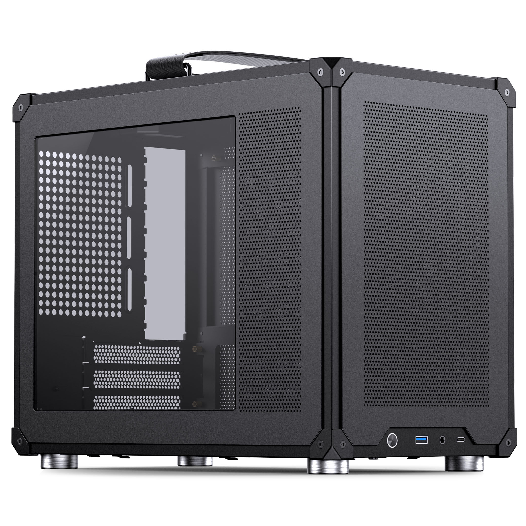 Jonsbo C6 MAX PC Case, Mini Case, Micro-ATX, Tempered Glass - Black