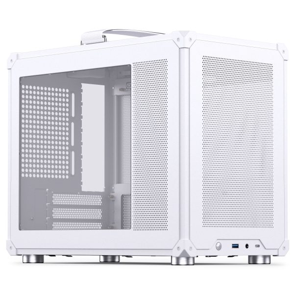 Jonsbo C6 MAX PC Case, Mini Case, Micro-ATX, Tempered Glass – White