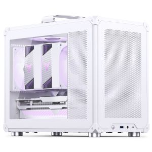Jonsbo C6 MAX PC Case, Mini Case, Micro-ATX, Tempered Glass - White