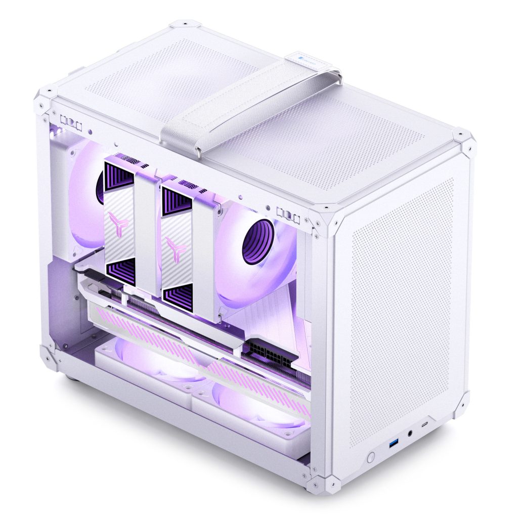 Jonsbo C6 MAX PC Case, Mini Case, Micro-ATX, Tempered Glass - White