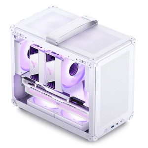 Jonsbo C6 MAX PC Case, Mini Case, Micro-ATX, Tempered Glass - White