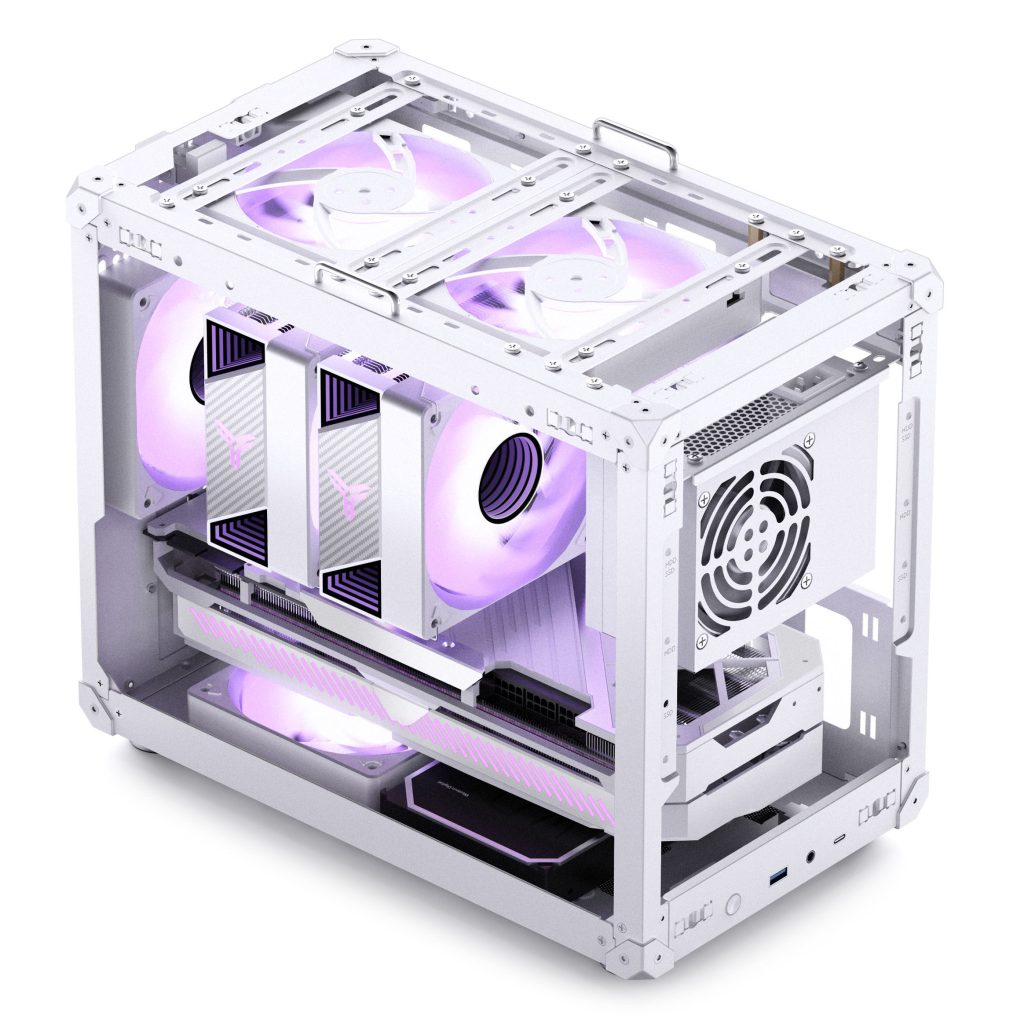 Jonsbo C6 MAX PC Case, Mini Case, Micro-ATX, Tempered Glass - White